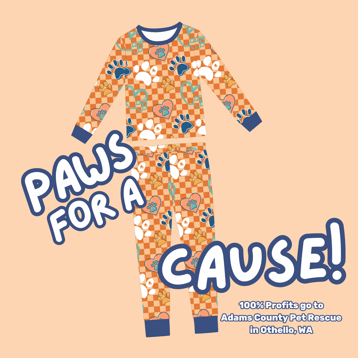 PRE ORDER: PAWS FOR A CAUSE Two Piece Bamboo Pajamas