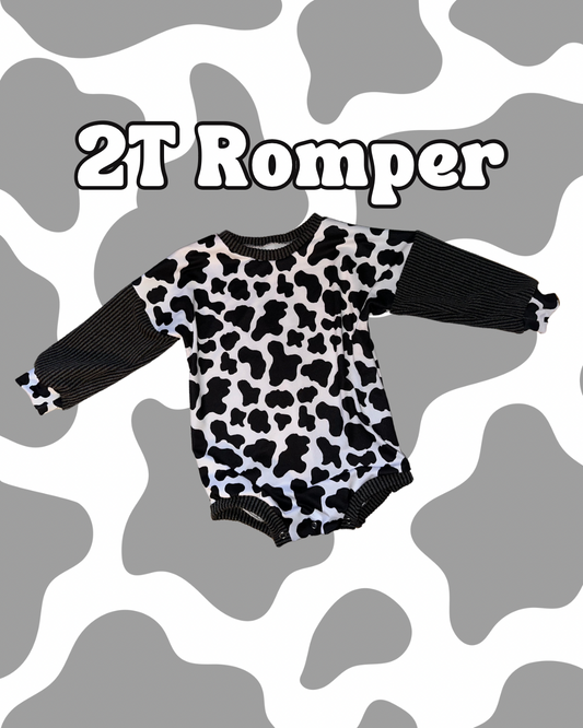 2T Cow Print Romper