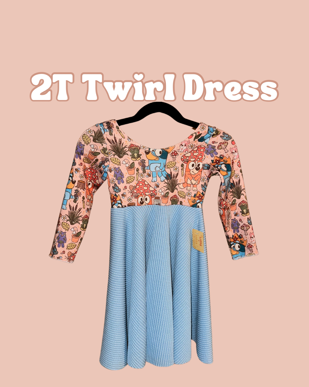 2T Blue Dog Twirl Dress