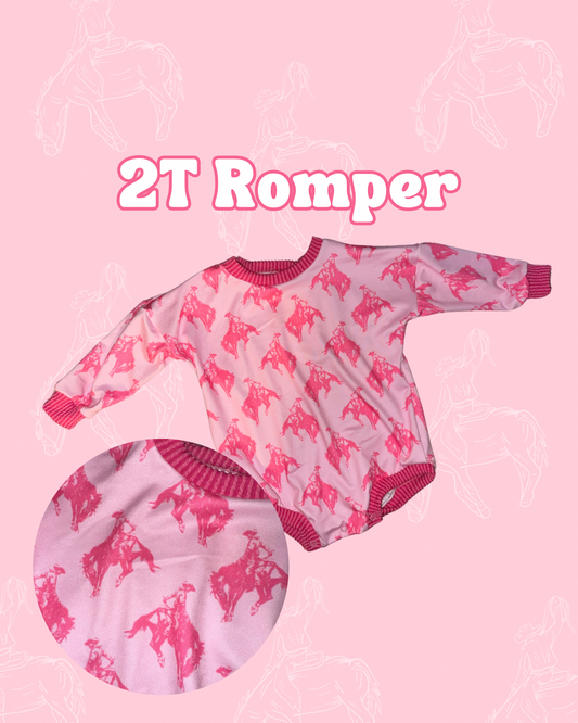 2T Pink Western Romper