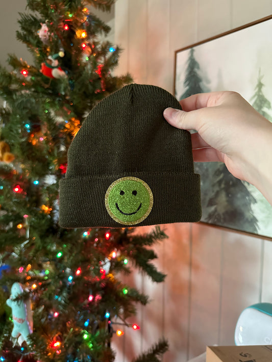 Baby Neon Green Smile Forest Beanie