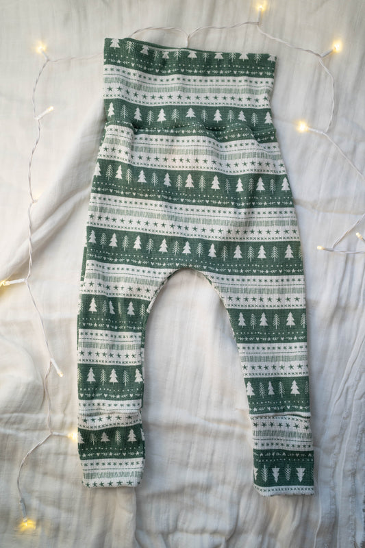 Green Classic Longjohn Holiday Grow With Me Joggers